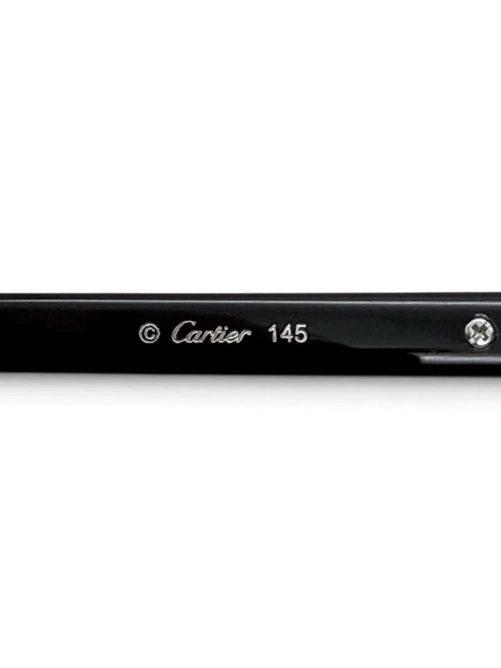 Cartier Rimless Sunglasses in Black with Silver Accents